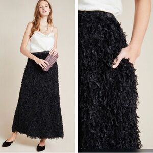 Anthropologie Sunday in Brooklyn Chantal Feathered Maxi Skirt